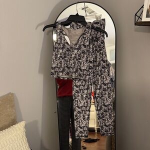 Women’s aerie Black and White Floral Activewear Set
